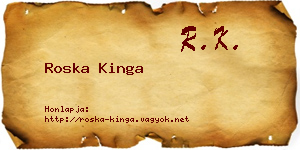 Roska Kinga névjegykártya